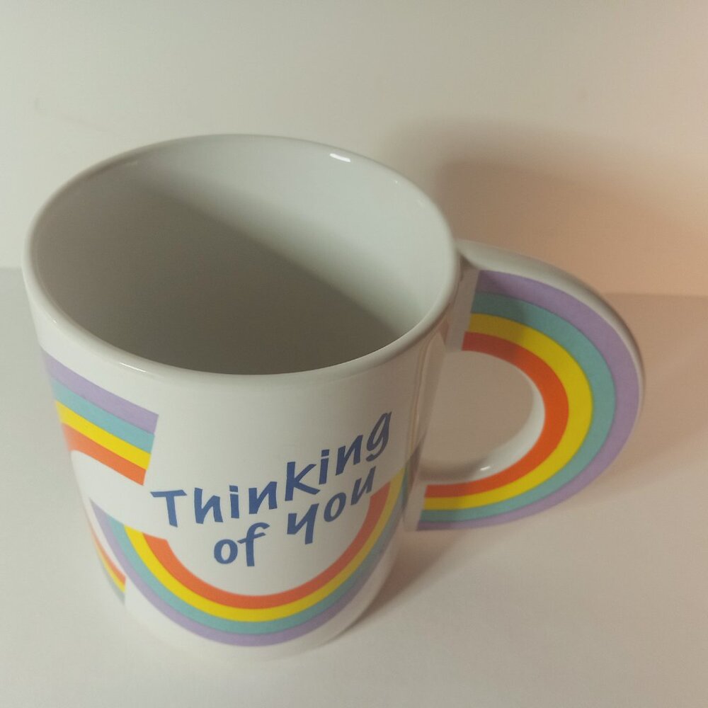 Teleflora Vintage Coffee Mug Rainbow Thinking of You Novelty Colorful - Picture 6 of 7